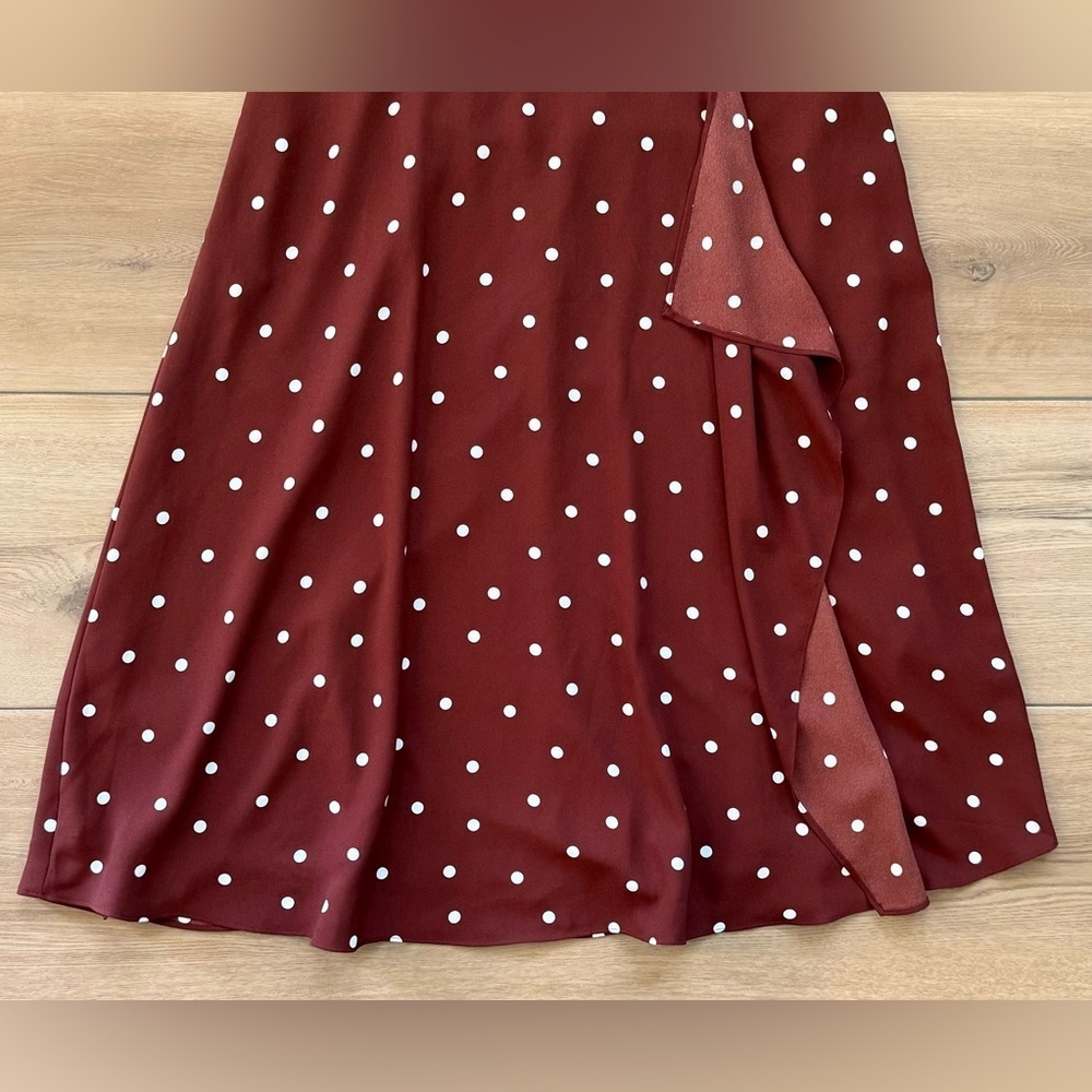 NWT Ann Taylor Brown Polka Dot Dress Size 10 - Picture 6 of 8